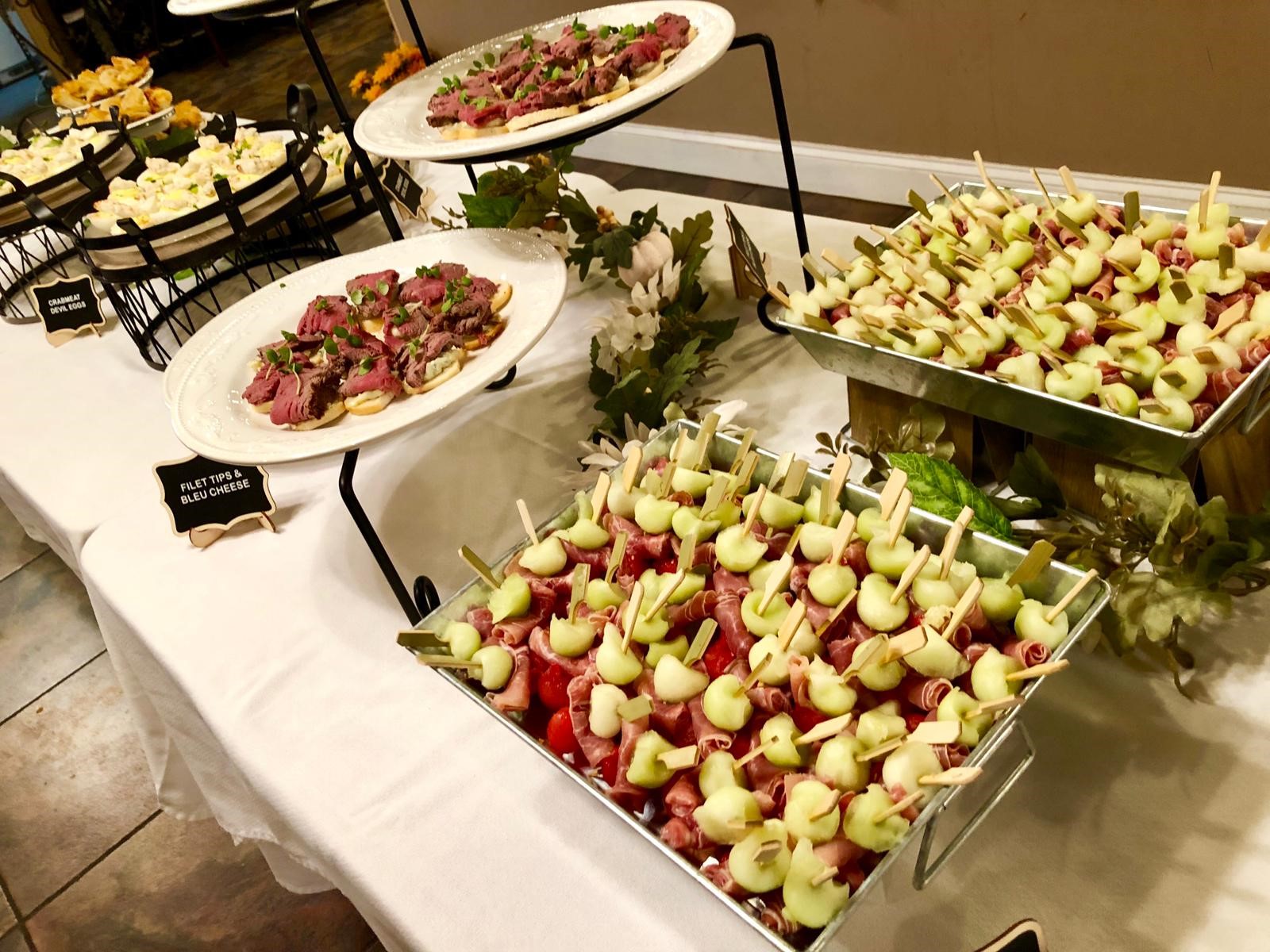 assorted foods on the buffet